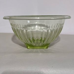 Green Glass Advertising Mixing Bowl